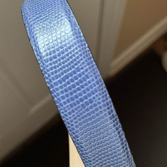 Vintage Leather Belt, M, Blue - Picture 3 of 4